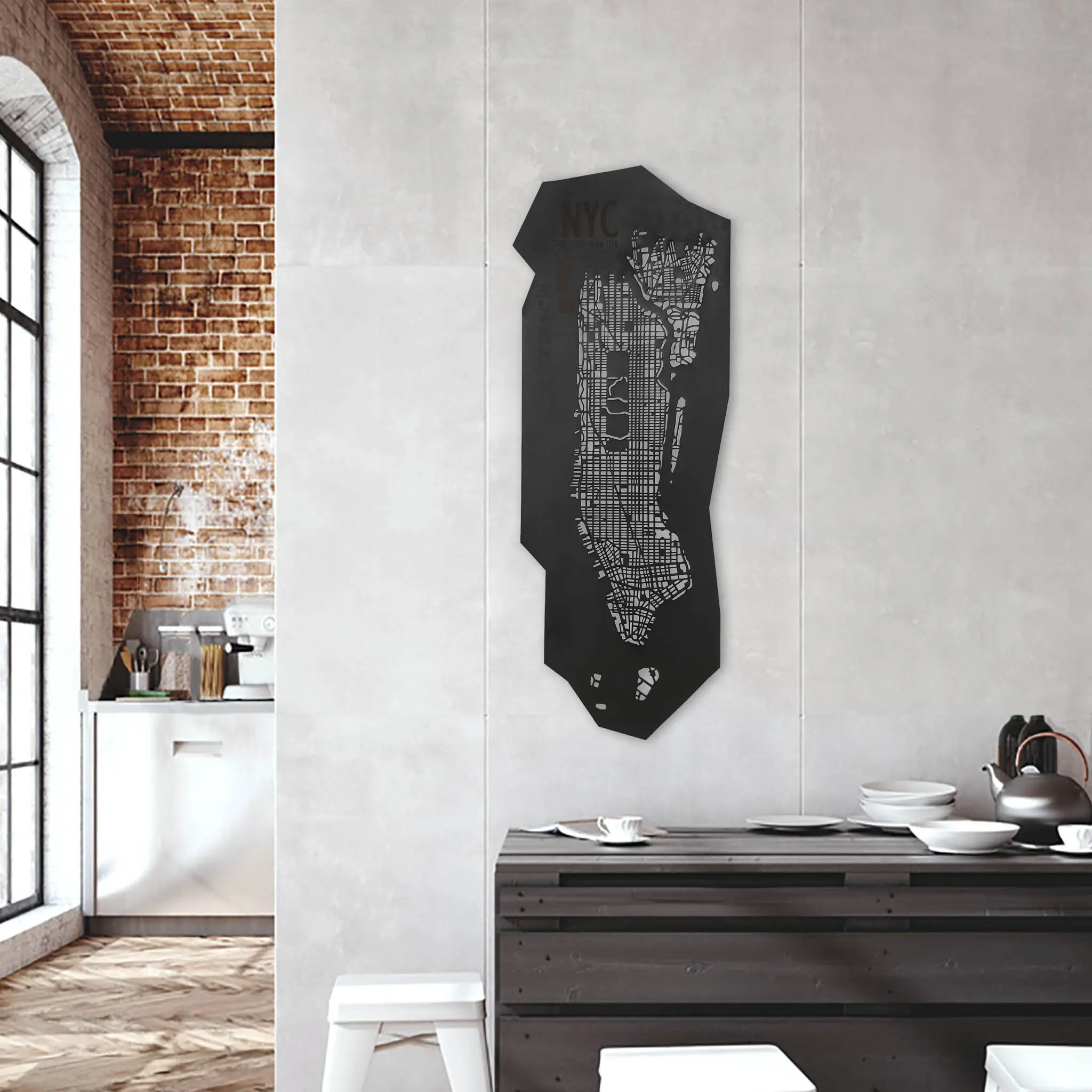 Новая качественная итальянская художественная Настенная карта, сделанная в городской кожаной нью-йоркской квартире