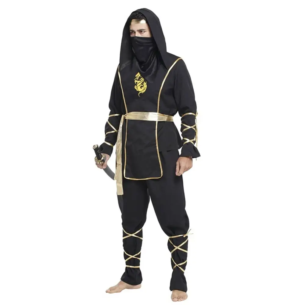 Nuovo arrivo Dragon Print Ninja Uniform Men Costume traspirante adulto Black Ninja Warrior uniformi Ninja personalizzate professionali