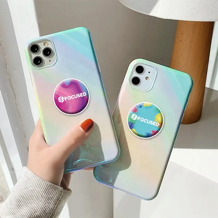 Customized Logo NFC Social Media Phone flexible Socket Holder Grip