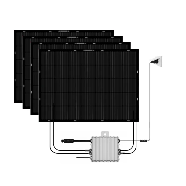 Inverter mikro Deye pemasangan mudah, panel fotovoltaik 800W 600W sistem surya balkon