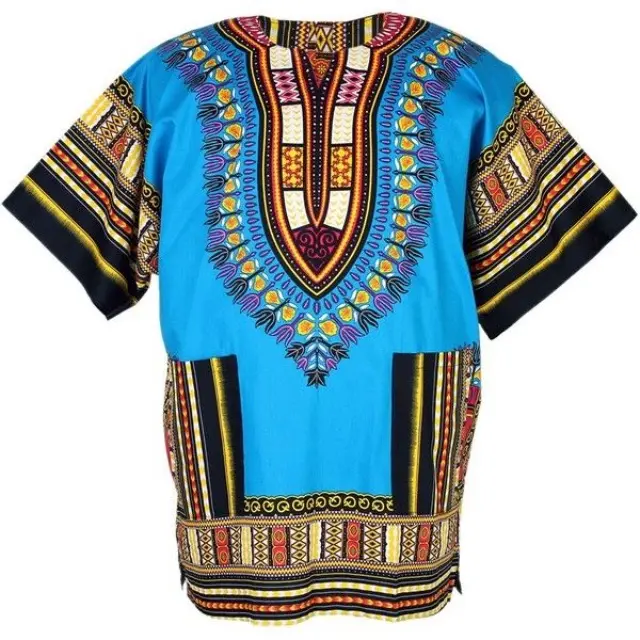 منتجات أصلية من الهند الأعلى مبيعًا من المورد قميص تقليدي أفريقي 100% قطن مطبوع للبيع بالجملة من dashiki
