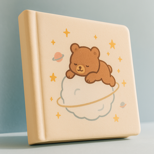 Labon dễ thương gấu pu da máy tính xách tay trẻ em phim hoạt hình vuông nhật ký tùy chỉnh bé Tạp Chí Quà Tặng OEM ODM - Product Image 3