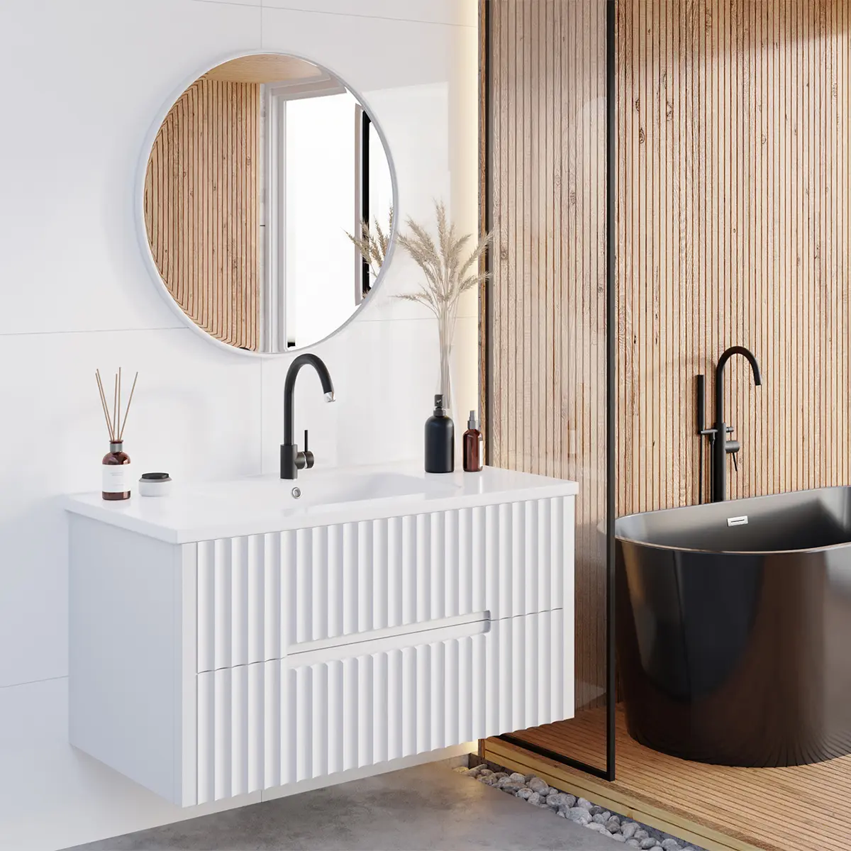 Kabinet proyek furnitur kamar mandi lengkap dengan Modular kontrak kustom produsen Eropa OEM Turki pemasok emas Alibaba