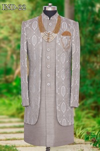 デザイナー刺Embroideredインドウエスタンシェルワニ花婿ウェディングシェルワニメンズシェルワニパキスタンで手頃な価格で製造 - Product Image 5