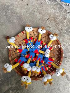 2024热卖全卖手工长颈鸡毛绒动物Amigurumi娃娃钩针钥匙扣最佳圣诞生日礼物