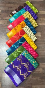 Lilen baskı saree 6 metre kesim saree özel tasarım - Product Image 2