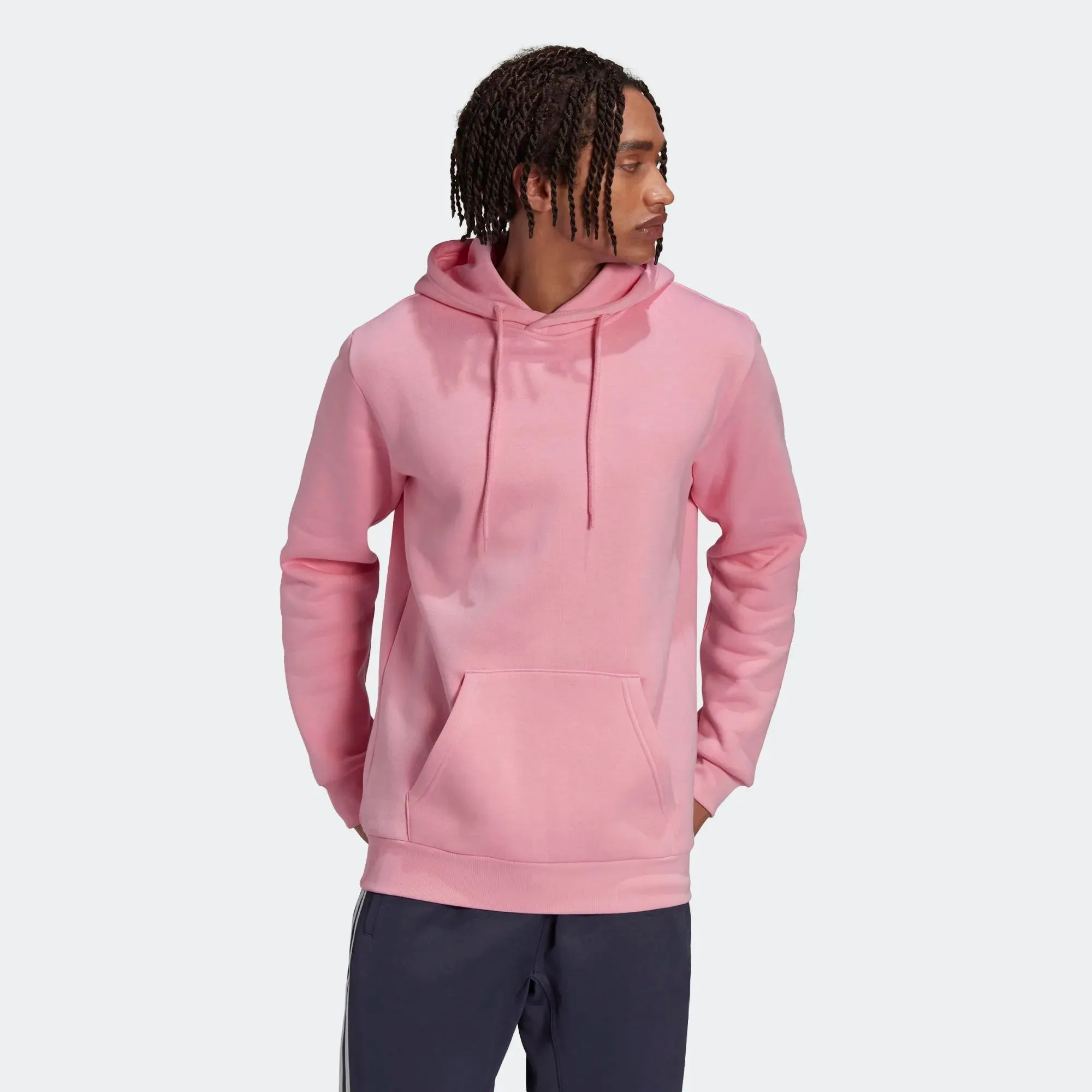 Pulôver portátil de poliéster 70% algodão 30%, tamanho regular, reciclado, lã, essenciais, trefoil, segurança, rosa, masculino, hoodieregular, fit h