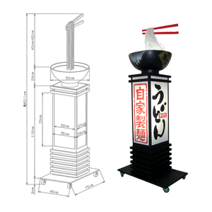 Xác thực Nhật Bản Ramen quảng cáo hộp Đèn di chuyển hiển thị đứng cho Soba, Udon, mì nhà hàng <span class=keywords><strong>s</strong></span>ản xuất tại Nhật Bản - Product Image 2