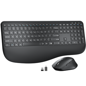 Combo de teclado y ratón de oficina inalámbrico Receptor USB Plug and Play 2,4 GHz 112 Teclas Ratón de conexión por cable - Product Image 2