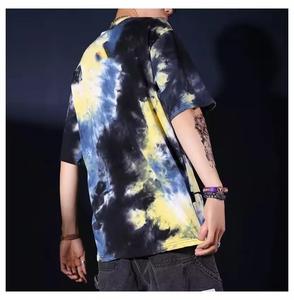 オリジナリティストリートウェア半袖タイダイTシャツ男性用ホットニューヒップホップ服ジャージーファブリック無地ロゴ柄ブランドなし