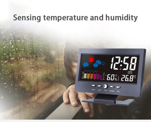 Weather Sound Control Clock With Time Date Week Temperature Humidity Display Weather <strong>Forecast</strong> Function - Product Image 3