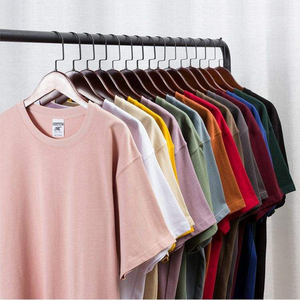 premium embroidered logo <strong>UK</strong> and US <strong>sizes</strong> heavy cotton solid color oversized loose tshirt - Product Image 1