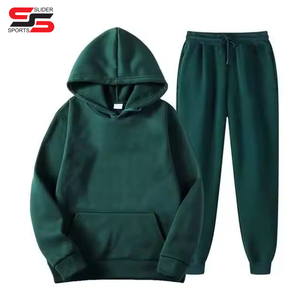新品牌印花运动服男士保暖两件套宽松连帽衫 + 裤子套装运动服