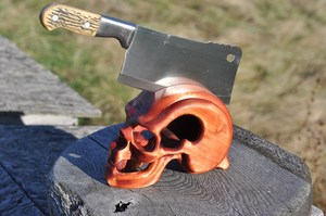 Supporto personalizzato per coltelli dal Design antico in legno di bambù con finitura naturale perfetta per la visualizzazione e l'organizzazione della cucina