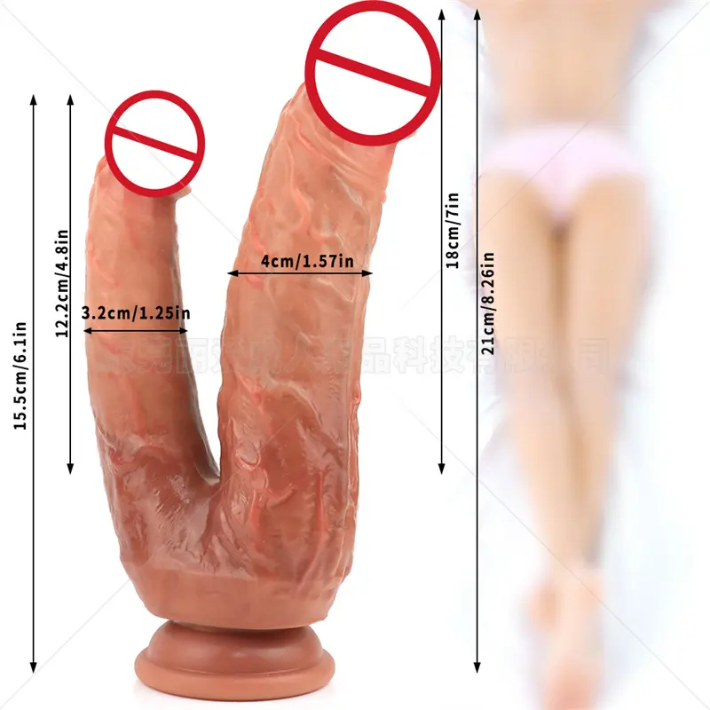 Realista Tubo Duplo Silicone Dildo Tamanho Perfeito Big Dick Brinquedos Sexuais Anal para Mulher Masturbação Vagina Ânus Penis