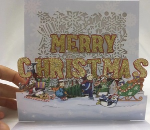 <strong>Greetings</strong> Pop up Christmas Card with Lights and Music 'It's the Most Wonderful Time of the Year' Stunning 3D Christmas Card - Product Image 2