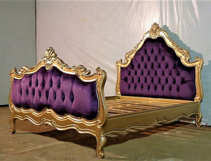 Luxury <strong>bed</strong> frame <strong>made</strong> of solid mahogany wood frame with <strong>hand</strong> carving and handmade process for indoor bedroom use - Product Image 2