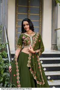 Indian <strong>Bollywood</strong> Georgette Lehenga Dupatta Pakistani Wedding Wear Ethnic Lehenga Blouse Dress