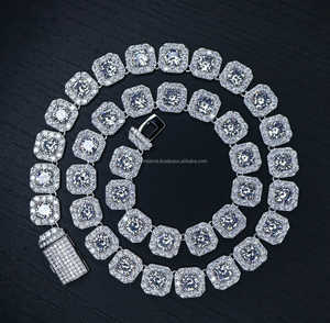 2mm 3mm 4mm 5mm 6.5mm Vvs Lab elmas zincir takı özel 4 çatalak el seti Gra sertifikalı Moissanite tenis zinciri - Product Image 2