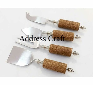 厂家批发价格定制标志钢餐具套装软木手柄餐具厨具用途 - Product Image 1