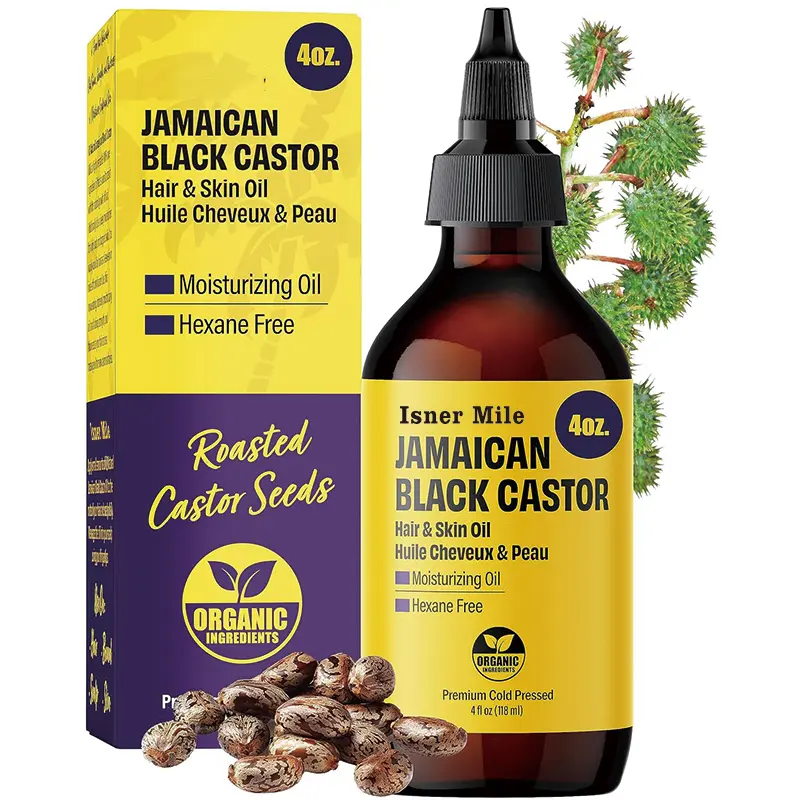 Huile de ricin noire biologique jamaïcaine pour la croissance des cheveux huile de ricin pressée à froid sans hexane huile de croissance des cheveux noirs femmes et hommes