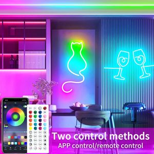 リモートAPPコントロール付き16.4FTLEDネオンライトIP65防水フレキシブルネオンストリップライト24VRGBロープライト - Product Image 2