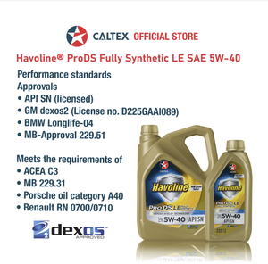 Havoline ProDS tamamen sentetik LE SAE 5W-40 motor yağı, SN, 14KG plastik, CALTEX, yüksek performans, 4L, arabalar - Product Image 3