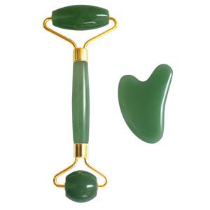Promosyon fiyat doğal kristal taş gül kuvars yeşim rulo yüz aracı masaj yeşim rulo ve yüz için gua sha set - Product Image 5