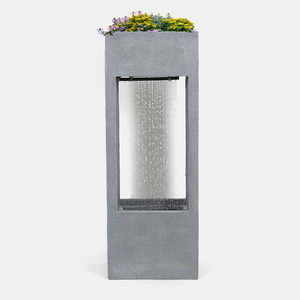 Polyresin LED Light Water <strong>Fountain</strong> Garden Automatic <strong>Fountain</strong> Outdoor Garden Water <strong>Fountain</strong> with Flower Planter - Product Image 2