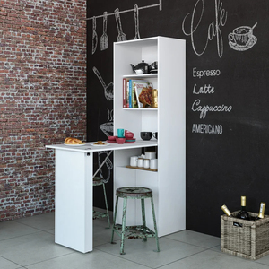 Tavolo da pranzo multifunzione scrivania per Computer convertibile bianca con mobiletto Hutch - Product Image 3