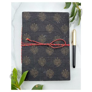 Custom Writing Journal Flower Hand <strong>Block</strong> <strong>Printed</strong> Fabric Cover Eco-Friendly Handmade Personalize Bound Journal <strong>Notebook</strong> Wholesale - Product Image 5
