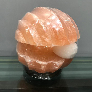 Inci ile himalaya pembe tuz kabuk lamba güzel oyma el sanatları dekoratif kaya tuzu ışık toptan fiyatlar