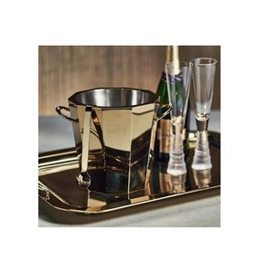 Modern stainless steel ice bucket with sleek mirror polished for a luxurious <strong>addition</strong> to any bar setting - Product Image 1