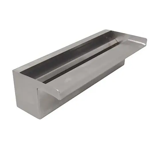 Metal de acero inoxidable para piscina, vertedero de jardín, Rectangular cascada, desagüe de piscina, fuente de cascada de pared decorativa abierta