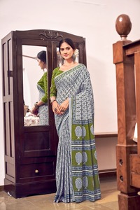 Sfisty לקנות טהור טהור saree עבור אישה עם גבולות zari אלגנטיות פוגש נוחות