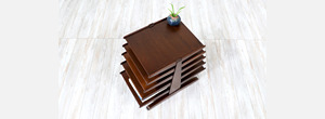 Fuji modern kitaplık, 5 raflı ve parlak ceviz kaplamalı bir ağaç şeklinde % tik ahşap kapı katı. - Product Image 3