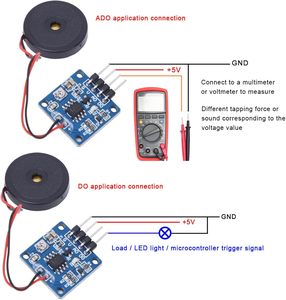 振動スイッチセンサーモジュール圧電振動タッピングセンサーモジュール振動スイッチモジュール5.0V DC AD/DO - Product Image 4