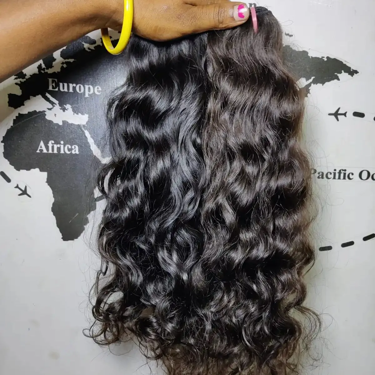 Extension per capelli non trasformati crudi per 100% di capelli indiani con tempio singolo donatore di qualità Premium per il venditore nell'India meridionale