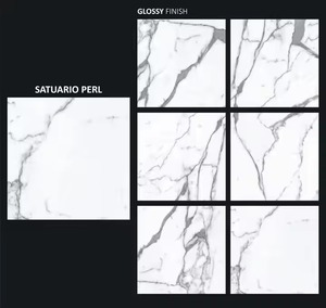 Statuario Pearl 80x 80cm光沢のあるポリッシュタイル800x 800mmピアストレル磁器リビア見事な床カウンタートップデザイン - Product Image 1