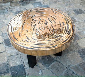 Most Amazing Coffee <strong>Table</strong> <strong>Rectangular</strong> Shape With Handmade Rounded Designing With Golden Finishing Metal <strong>Nesting</strong> <strong>Table</strong> for Sale - Product Image 5