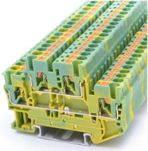 QPT-2.5/2-2PE4接点2入力2出力DINレール高速ダイレクトプラグインスプリングケージ端子台 - Product Image 1