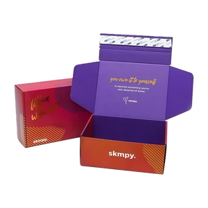 Tùy chỉnh in với vàng dập có thể tái chế sóng dây kéo hộp bưu phẩm dễ dàng-mở vận chuyển Hộp quà tặng với Tear Strip - Product Image 6