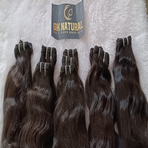 Hindistan-menşei % 100% ham işlenmemiş bakire hint tapınağı doğal dalgalı Remy % insan saçı postiş tedarikçi tarafından satış - Product Image 6