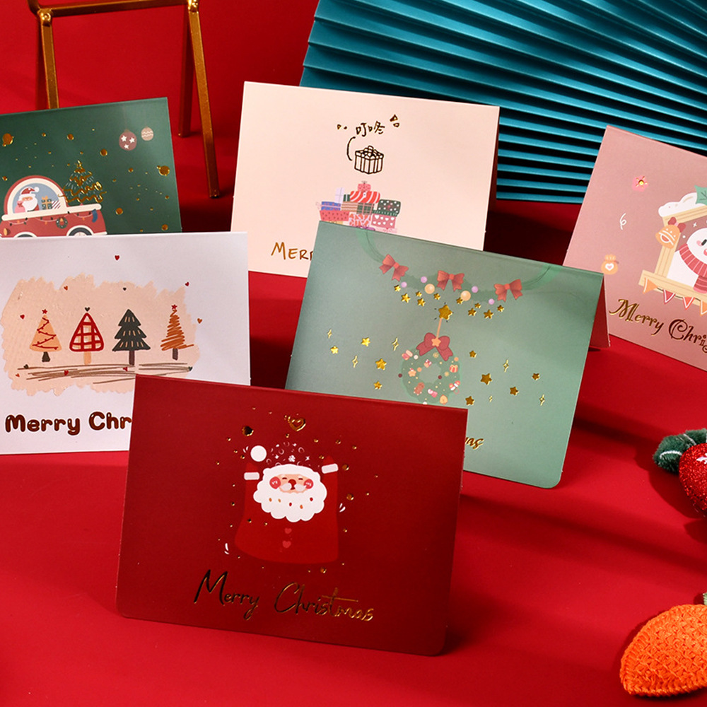 Christmas series gold-stamped greeting cards (6 assorted)