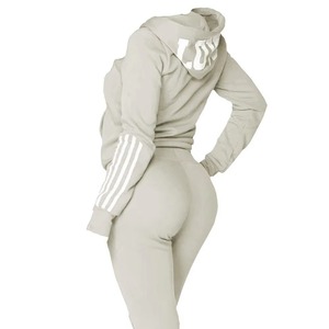 Kadınlar eşleştirme seti eşofman Slim <span class=keywords><strong>Fit</strong></span> Hoodie ve Joggers koşu Fitness seyahat veya salon tarzı için Ideal
