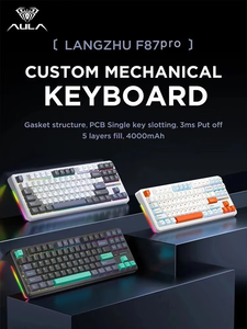 AULA PRO PRO conta yapısı özel DIY RGB arkadan aydınlatmalı 87 tuşları sıcak swapped İngilizce arapça dil kablosuz oyun klavyesi - Product Image 6