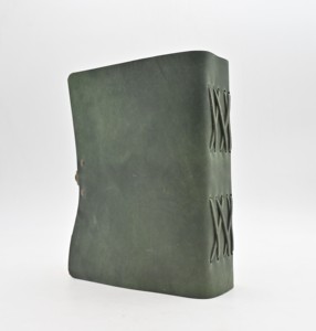 Diario de cuero genuino indio, diario, cuero verde, cerradura lateral, 100 hojas, estilo de tapa dura, diarios de notas encuadernadas - Product Image 4