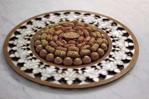 Chocolate Mother of Pearl <strong>Inlay</strong> Wooden Tray for Serving with Suitable Price for Ramadan Holiday From Vietnam - Product Image 4