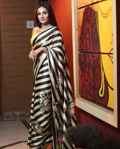 Exclusive Bollywood Designer Satin Silk Saree Indian Boutique <strong>Latest</strong> Ethnic Wear Collection Digital Print Trendy Bridal <strong>Sari</strong>