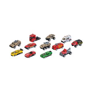 Unisex Set of 12 Classic Metal Vehicle <strong>Toys</strong> Various Models for Children Aged 5 to 7 Years Old - Product Image 1